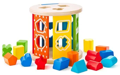 Sorter rulant din lemn Woodyland - Colorful World