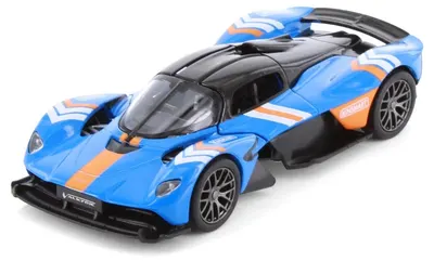 Mașină metalică Kinsmart - Aston Martin Valkyrie Livery Edition, 1:36, albastră