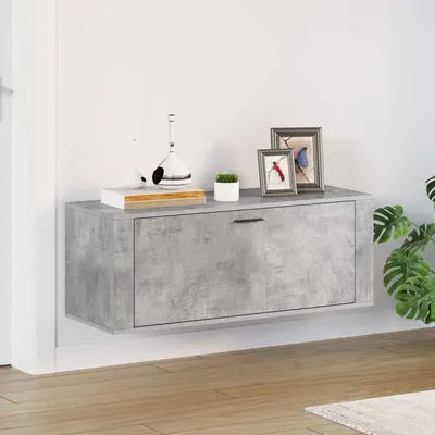 vidaXL Pantofar de perete, gri beton, 100x35x38 cm, lemn prelucrat
