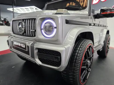Masinuta electrica pentru copii Mercedes G63 AMG Gri Metalic, 12V, licenta oficiala, 4 motoare, telecomanda 2.4G