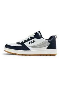 Pantofi sport de piele ecologica cu detalii perforate Rega - Alb/Gri deschis/Bleumarin