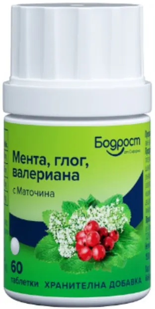 Vitalitate Mentă, păducel, valeriană cu melisă, 60 tablete, Sopharma
