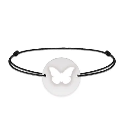 Lolo - Bratara personalizata snur cu fluturas decupat din argint 925