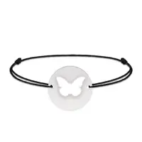 Lolo - Bratara personalizata snur cu fluturas decupat din argint 925