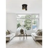 Plafoniera ZANE Negru Metal Outside Auriu Metal Inside LED E14 3x5 Wat 230 Volt IP20 Fara bec