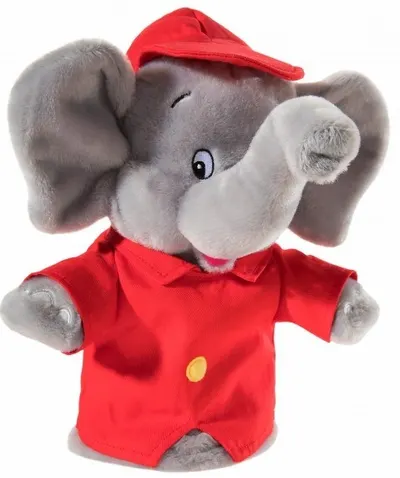Papusa pentru teatru Heunec - Elefant Binjamin, cu haine, 35 cm