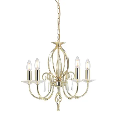 Corp de iluminat suspendat, lustra Aegean 5 Light Chandelier – Polished Brass