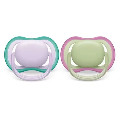 Set 2 suzete Avent din silicon Ultra Air Girl 0-6 luni