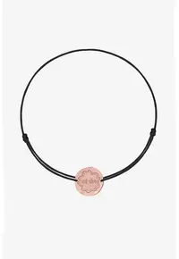 Bratara ajustabila cu talisman de aur de 14K - Negru/Auriu rose