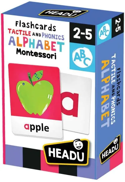 Carti flash educative Headu Montessori - Cu alfabet tactil si fonetic