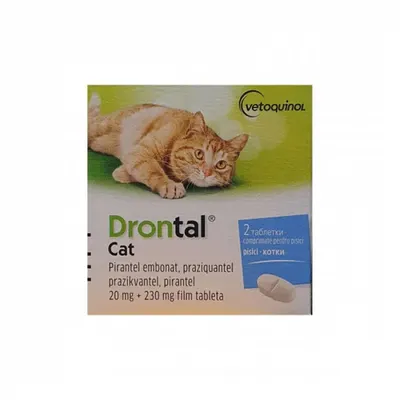 Antiparazitar intern pentru pisici Drontal Cat 2 tab cutie