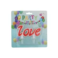 Lumânare party love alb cu roșu