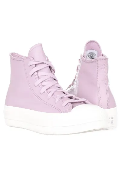 Tenisi dama Chuck Taylor All Star - piele naturala/textil - alb/mov