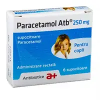 Supozitoare cu paracetamol pentru copii, 250 mg, Antibiotice SA | 6 supozitoare
