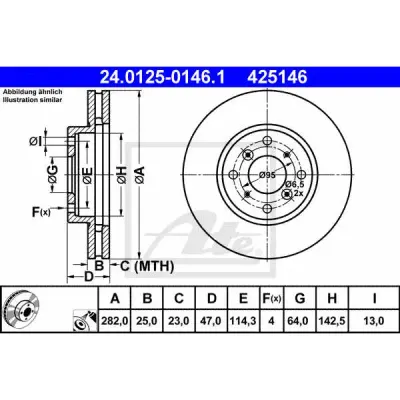 Disc frana ATE 24.0125-0146.1