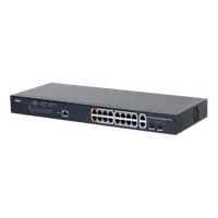 Dahua Managed Switch 18 porturi, 16 porturi POE, Gigabit, Port 1-16:16 × 10M/100M/1000MBase-T (PoE), Port 17-18:2 × 10M/100M/100
