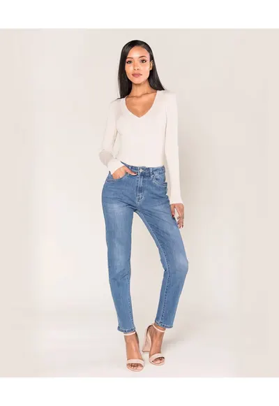 Blugi Dama albastri - Push-up Skinny P076-5A M7 16819 - Albastru