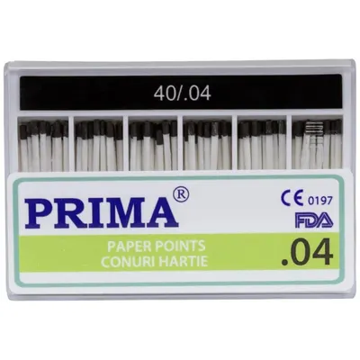 Conuri din Hartie Absorbanta ISO 40, Negru, Marimea 4, pentru Uscarea Canalelor Radiculare, 60 Bucati