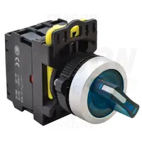 Comutator cu brat luminos,LED,albastru, 2 pozitii NYK3-SL21B 1×NO+1×NC, 5A/230V AC-15, IP65, LED 230V AC/DC