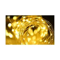 Ghirlanda solara LED, 100 becuri, lumina 3000K, 1W, IP44, lungime totala 1190 cm