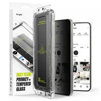Folie de protectie Ecran Privacy Ringke Easy Slide pentru Samsung Galaxy S25 S931 / S24 S921, Sticla Securizata, Full Glue, Set 2 bucati
