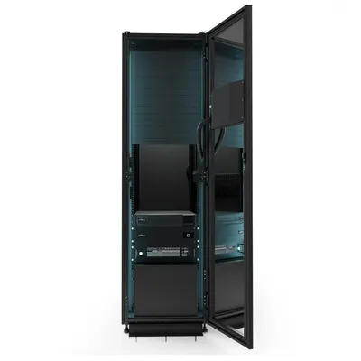 Micro Data Center rack cu UPS nJoy Forge MDC 6K-42U, 6 kW, 600x1200, ecran 10.1 inch, protectie seismica, racire integrata, acces de la distanta