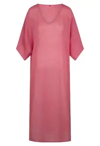 Rochie dreapta lunga cu slituri laterale 31485 - Roz