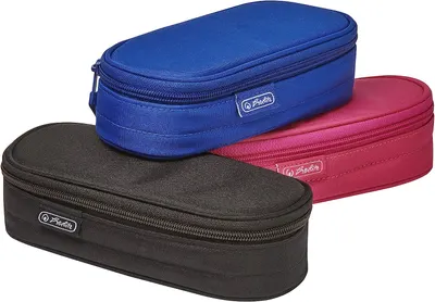 Penar școlar oval Herlitz - Cu 1 fermoar, 3 culori, asortiment