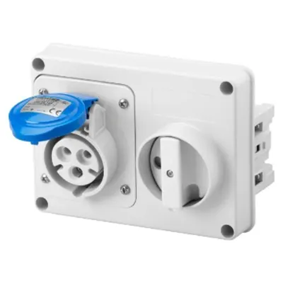 Priza industriala cu interblocaj - WITHOUT BOTTOM - WITHOUT FUSE-HOLDER BASE - 2P+E 32A 200-250V - 50/60HZ 6H - IP44