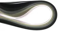 Panglici pentru quilling Em art - 5 mm/39 cm, gri/negru (100 buc.)