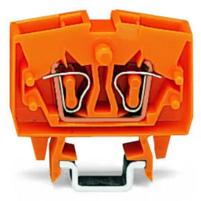2-conductor miniature through terminal block; 2.5 mm²; with test option; center marking; for DIN-15 rail; CAGE CLAMP®; 2,50 mm²; orange