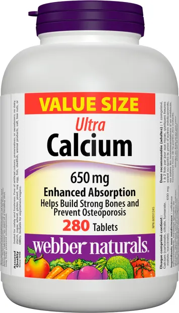 Ultra Calcium, 650 mg, 280 tablete, Webber Naturals