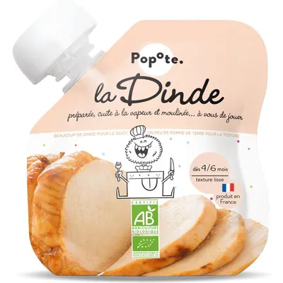 Piure cu 51% Carne de Curcan pentru Copii +4/6 Luni Ecologic/Bio 60g