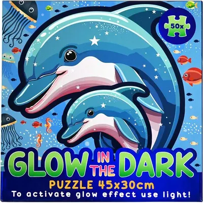 Puzzle fosforescent - Viata marina, 50 piese