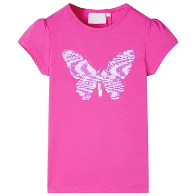 Tricou de copii, mâneci tip șapcă, roz închis, 104