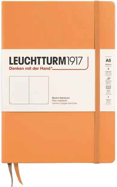 Caiet Leuchtturm1917 New Colours - A5, pagini albe, Apricot, coperte rigide