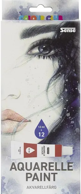 Vopsele de acuarelă Sense - 12 culori, 12 ml