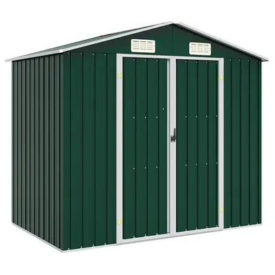vidaXL Șopron de grădină, verde, 205 x 129 x 183, oțel galvanizat