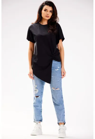 Tricou dama - Bumbac - Negru - Negru