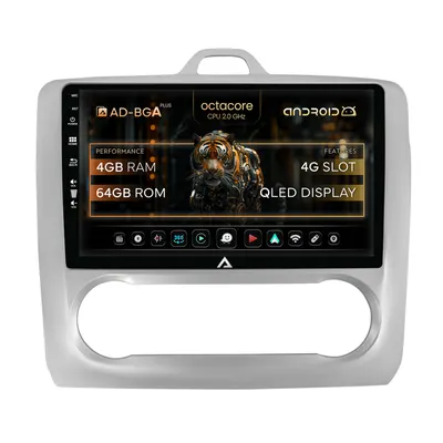 Navigatie Ford Focus MK2 (2004-2011), Clima Automata, Android, A-Octacore 4GB RAM + 64GB ROM, 9 Inch - AD-BGA9004+AD-BGRKIT117