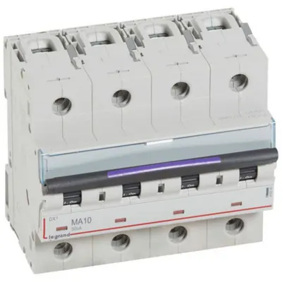 Disjunctor magnetic simplu DX³-MA - 4P - 10 A - 50 kA - curba MA - 6M