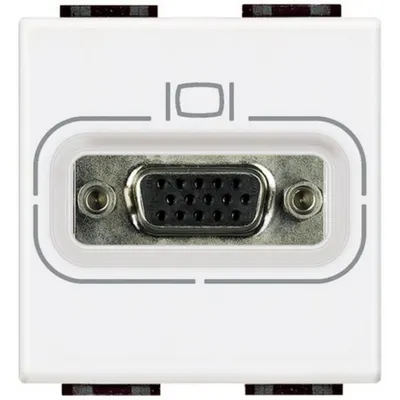 Conector HD15 de tip mama LiVinglight - cu surub - Alb - 2 module