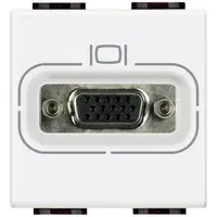 Conector HD15 de tip mama LiVinglight - cu surub - Alb - 2 module