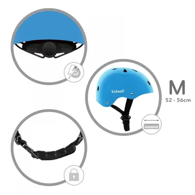 Casca de protectie pentru copii, sistem de reglare, usoara 260 g, M, 52-56 cm, 3 ani+, Orix Blue Kidwell
