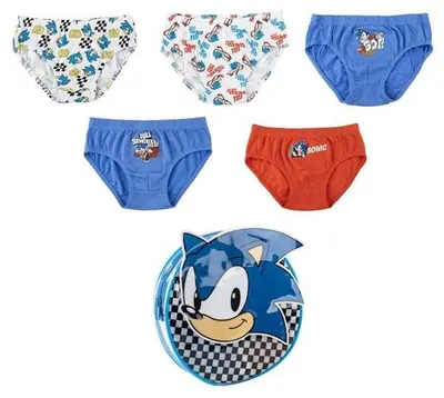 Chiloți pentru copii Cerda - Sonic, 5 bucăți, cu penar, 2-3 ani