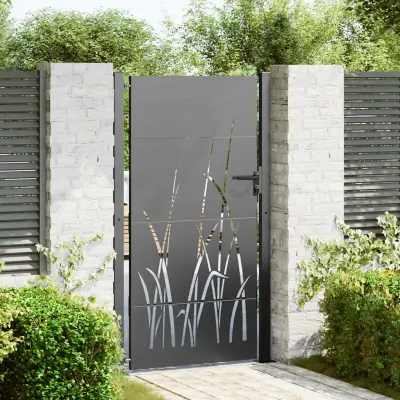 vidaXL Poartă de grădină 110 x 180 cm Oțel vopsit în pulbere Blocat