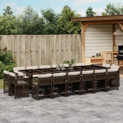 Gossi set mobilier de gradina cu perne, 17 piese, maro, poliratan