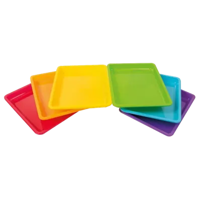 Set 12 tavi colorate multifunctionale 28 x 22 x 3 cm, pentru gradinita si scoala
