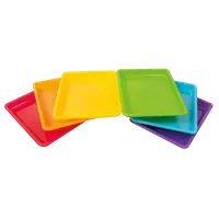 Set 12 tavi colorate multifunctionale 28 x 22 x 3 cm, pentru gradinita si scoala