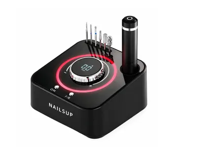 Freză Unghii Profesională NAILSUP 40000 RPM 48W Negru – Ultra Puternică pentru Tehnicieni & Salon